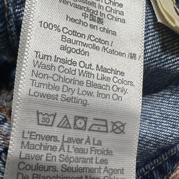 Madewell Denim Crop Top Bralette with Stamped Floral Pattern Women's Size 0 NWT - Picture 11 of 11